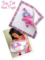 3860 KWIK SEW BABY DOLL HAND PUPPET CLOTH DOLL ATTACHED BLANKET PATTERN